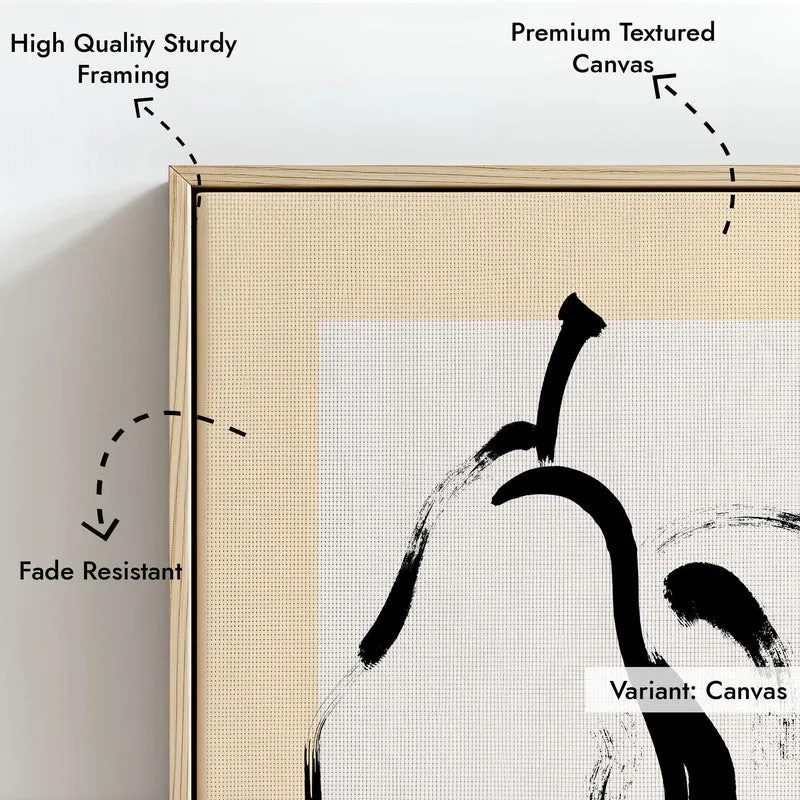 Pear Study Canvas Wall Painting With Brown Frame media 7