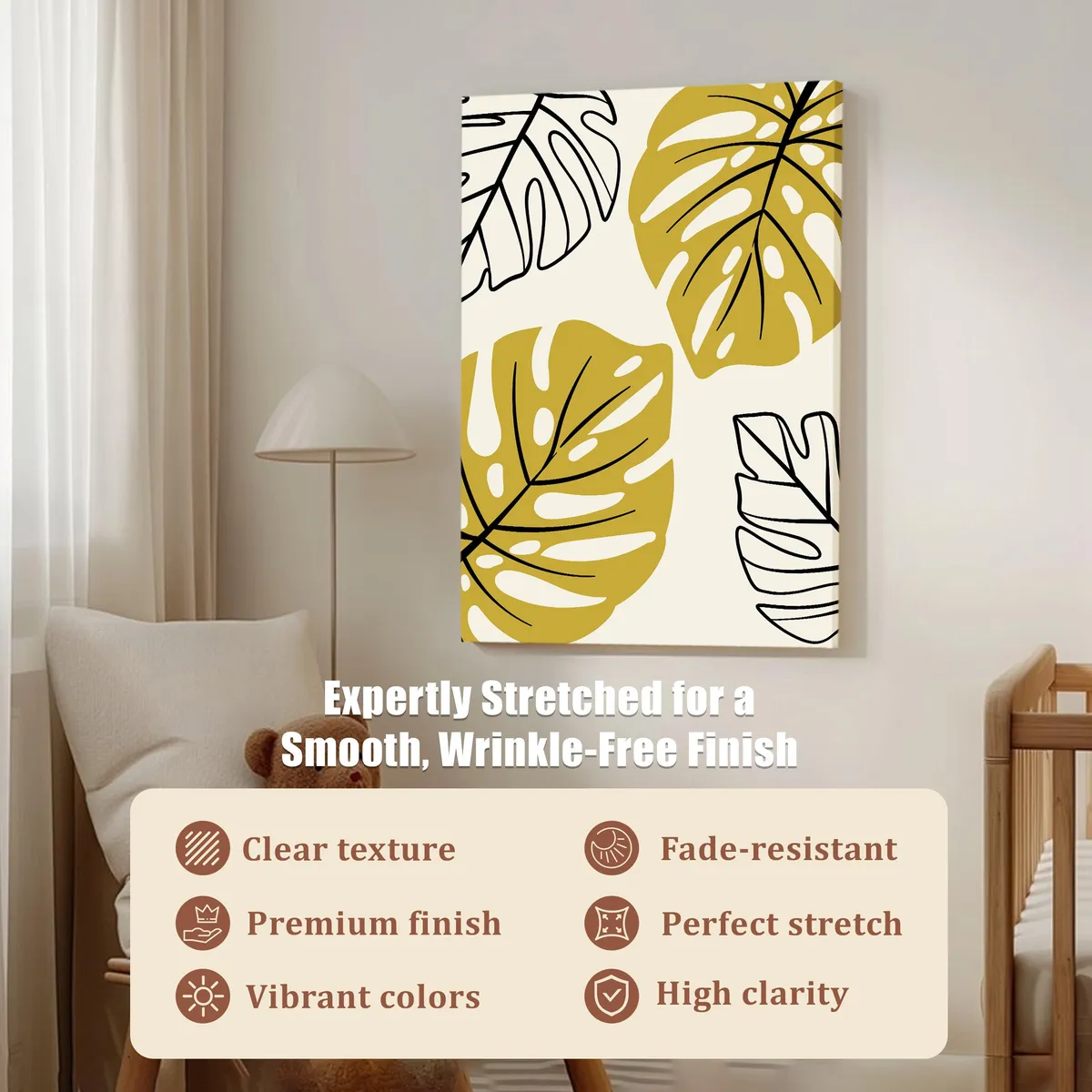 Leaf Lines Minimal Wall Painting media 5