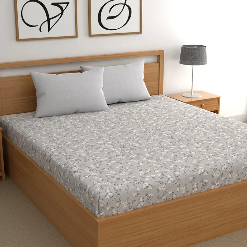 Budlace I Microfiber Microfiber Bedsheet (Grey) - 150 GSM media 1