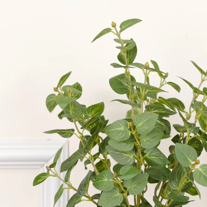 Artificial Potho Plant With Black Fiber Pot (Green) - 1 Feet media 6