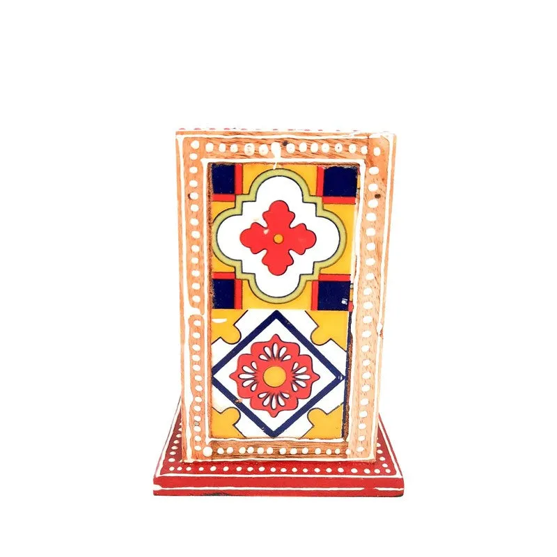 Hand-Painted Wooden Art Stationery Holder media 6