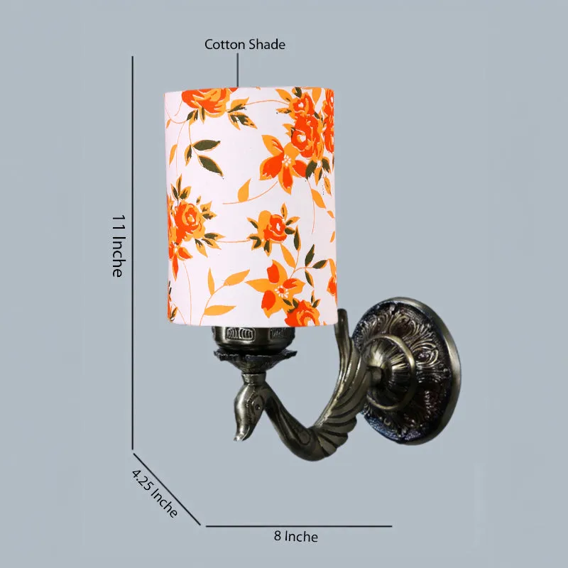 Amro Retro Ibis Flora Cylindrical Fabric & Metal Wall Lamp media 5