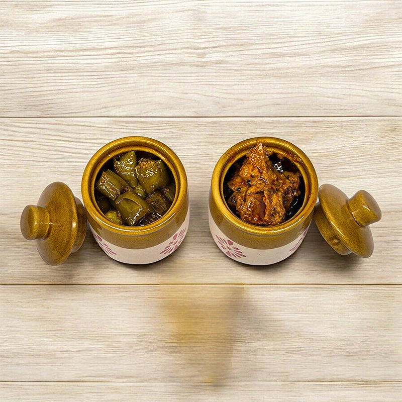 Ethnika Bharni Ceramic Jar (100 mL Each) - Set Of Two media 4