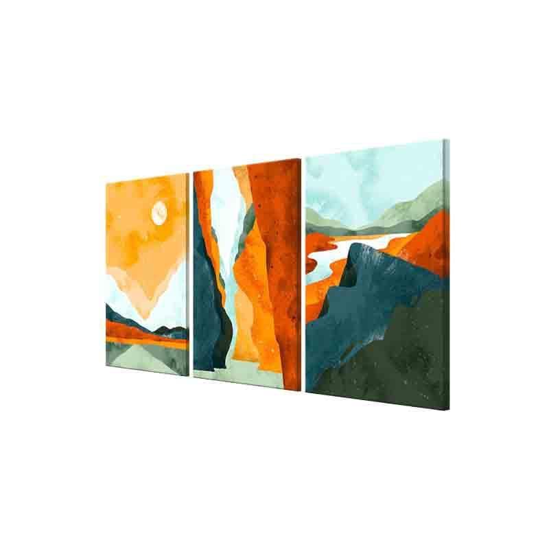 Mountain Person Poly Canvas Wall Art - Set of Three media 4