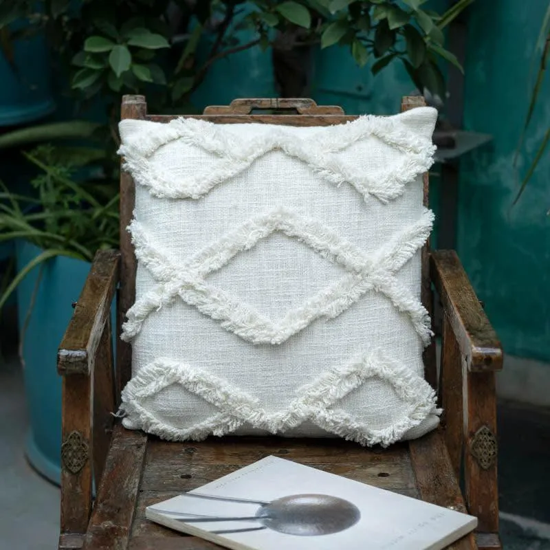 Pristine White Tufted Cushion Cover media 3