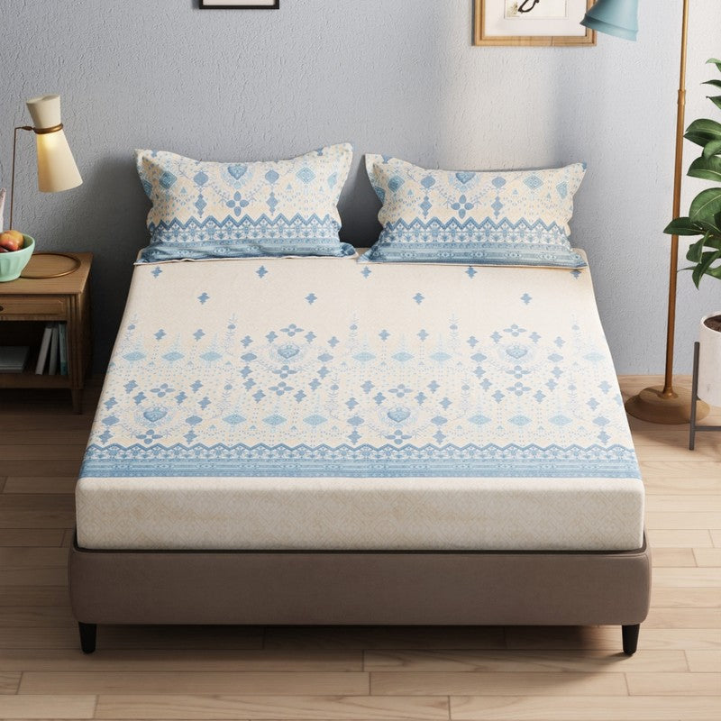 Elvric Bedsheet (Blue) - 115 GSM media 3