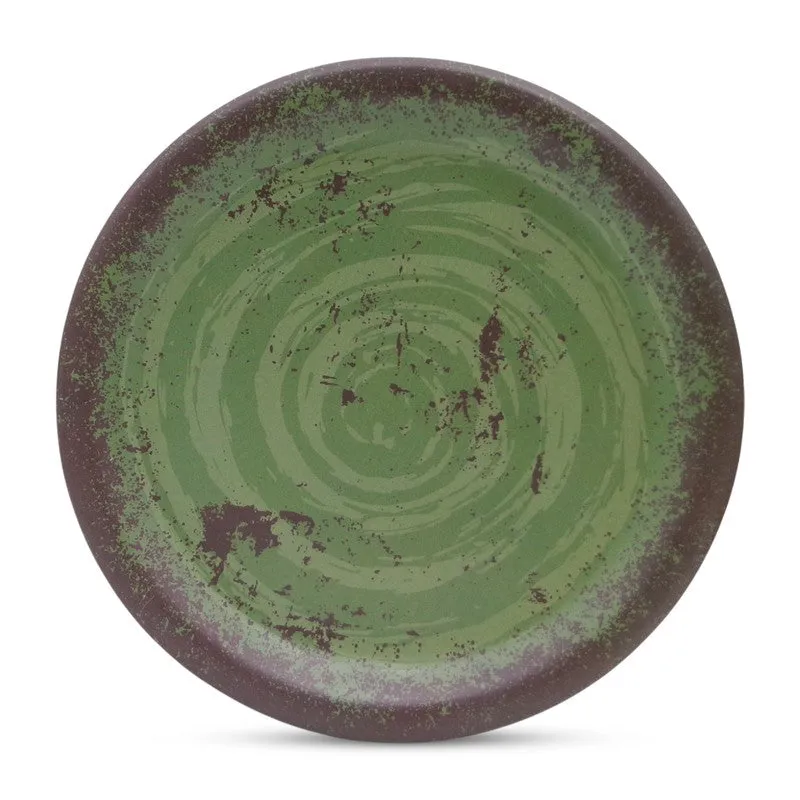 Rustic Q Olive Green Melamine Quarter Plates - Set of Six - 5