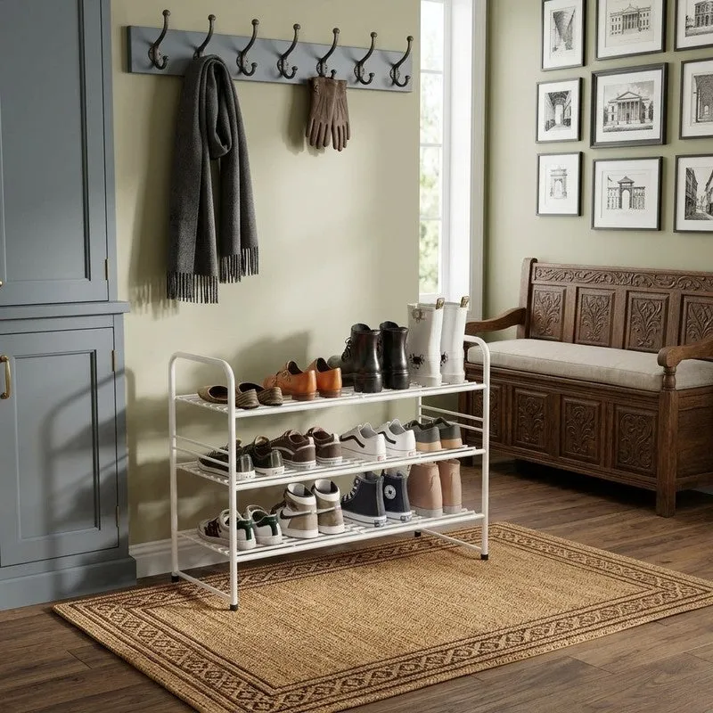 Neat Metal Shoe Rack - White media 1