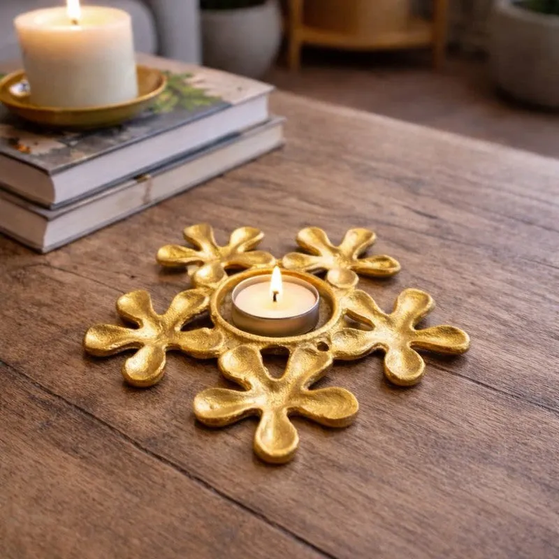 Golden Flora Tealight Holder media 1