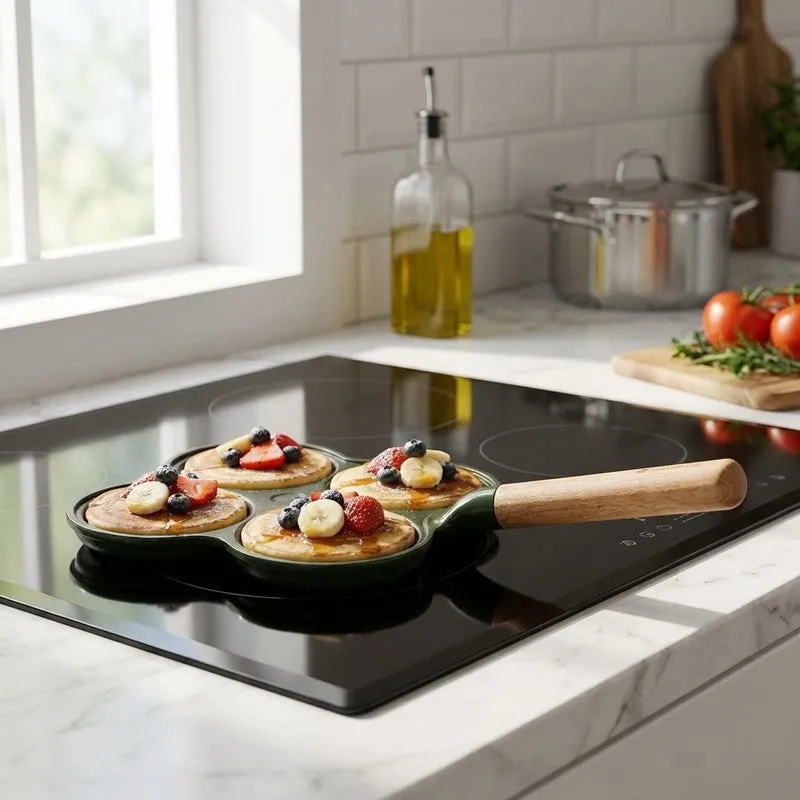 Cumin Co Enamel Cast Iron Appam Pan - Green media 1