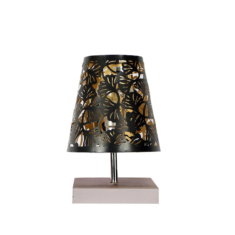 Alsa Flora Etched Metal Table Lamp - Black,White media 4