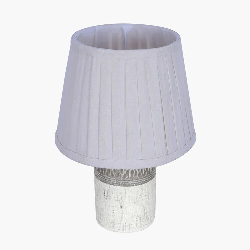 PrismEdge Ceramic Table Lamp with Fabric Shade - White media 4