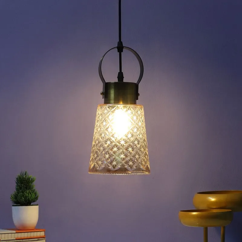 Elysian Glow Glass Ceiling Lamp media 4