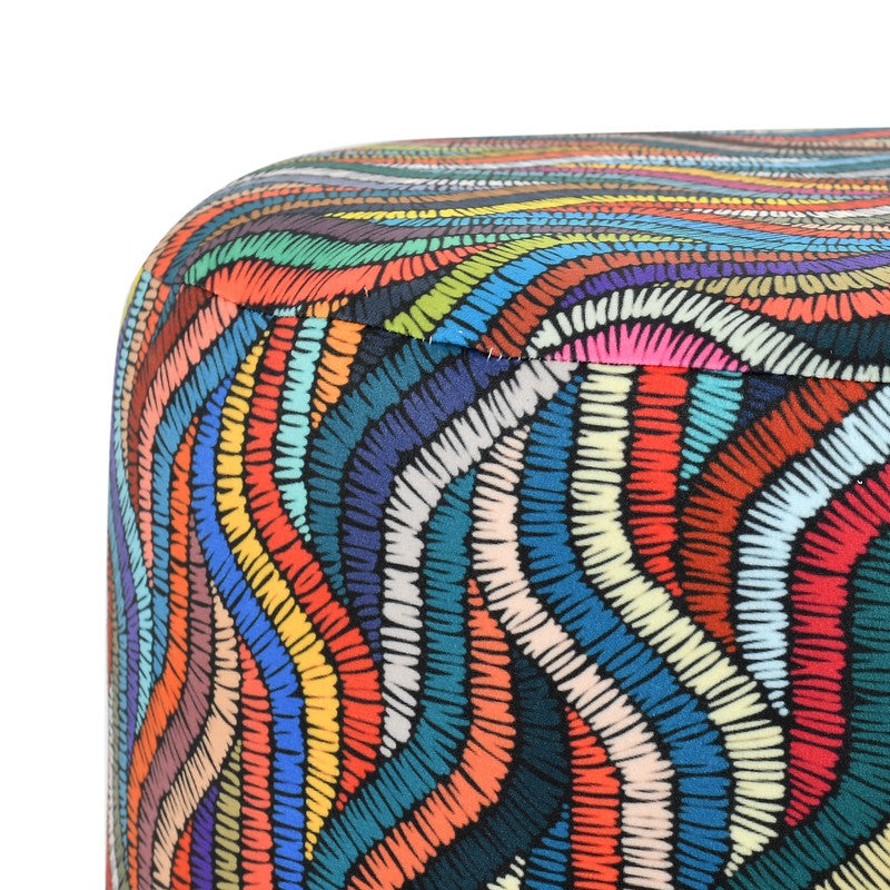 Ripple Abstract Velvet Pouffe - Multicolor media 5