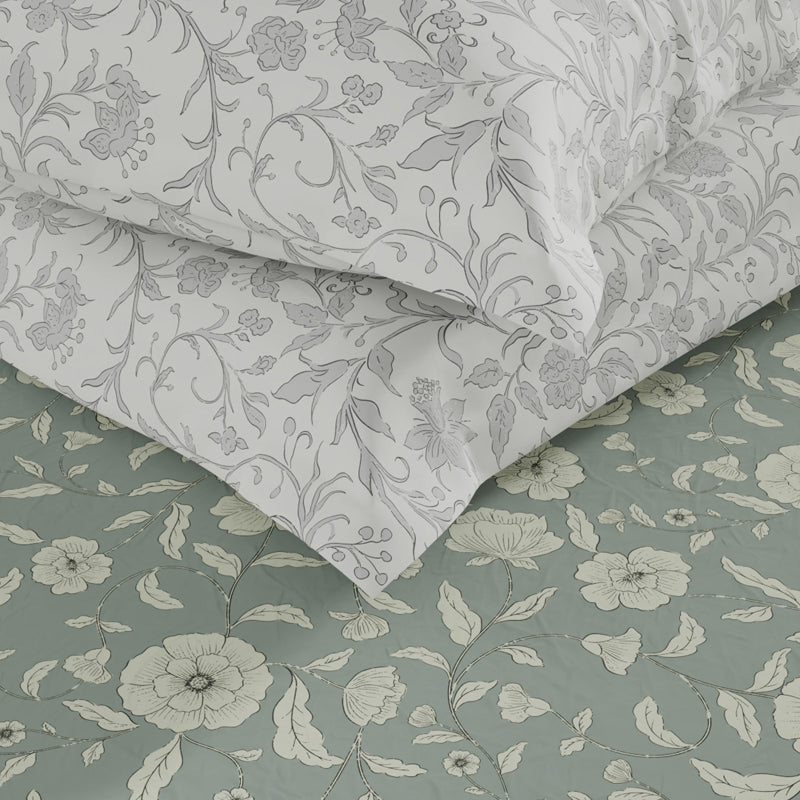 Blush Rest Microfiber Bedsheet (Green) - 135 GSM media 6