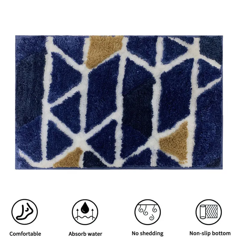 Triangle Edge Microfiber Bath Mat - Blue media 8