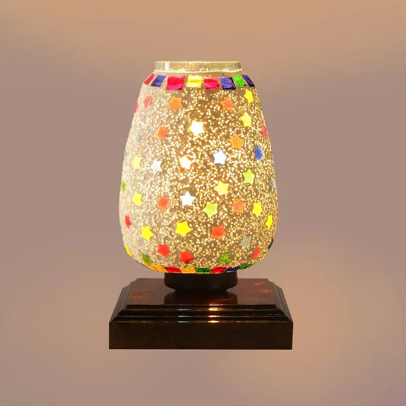 Novira Glass Table Lamp With Wooden Base - Multicolor media 8