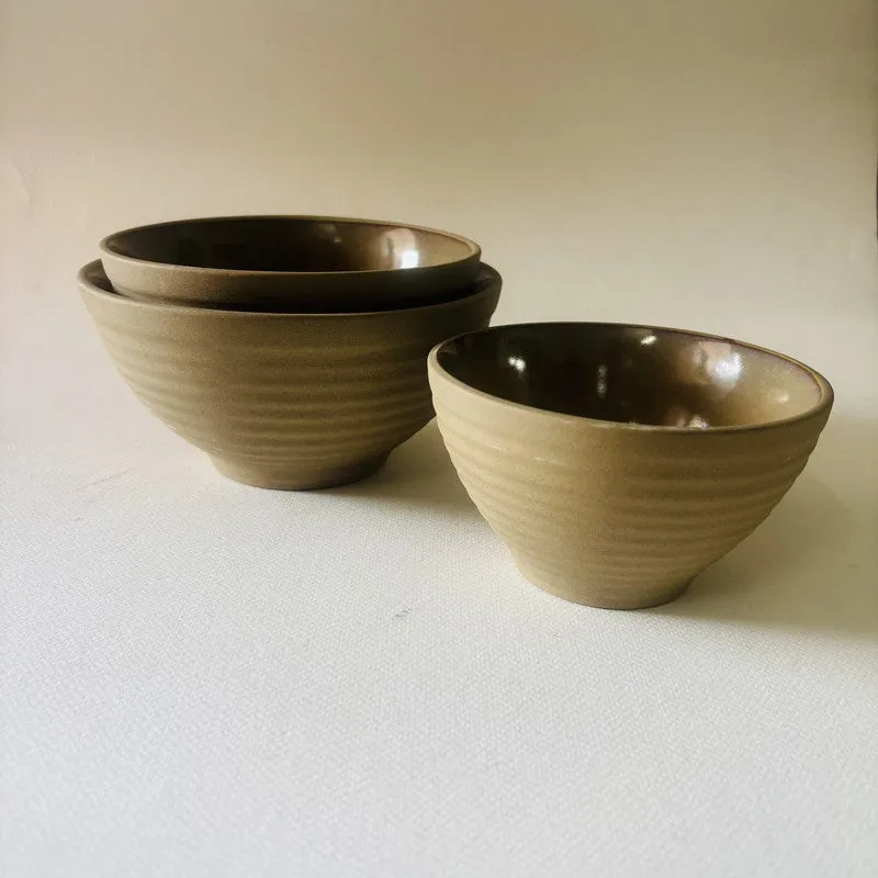 Earth & Amber Snack Bowl - Set of Three media 3
