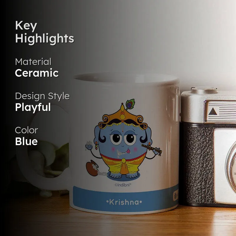 Whimsy Cute Krishna Ceramic Coffee Mug - 300 mL media 2
