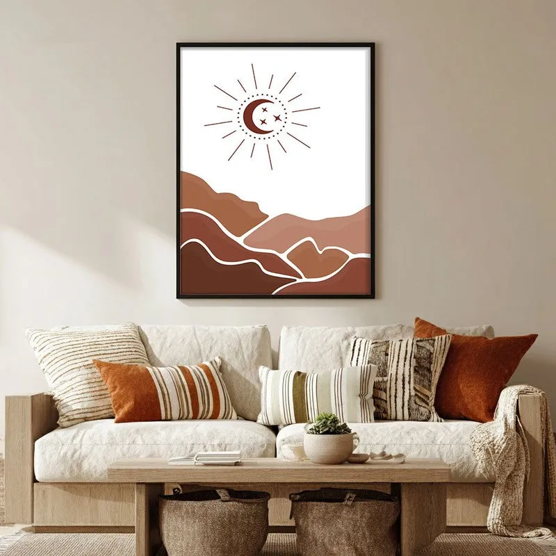 Desert Night Canvas Wall Painting With Black Frame media 5
