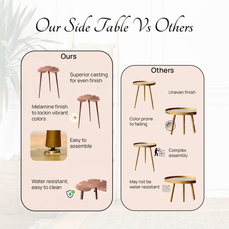 Monstera Leaf Accent Table - Copper media 5