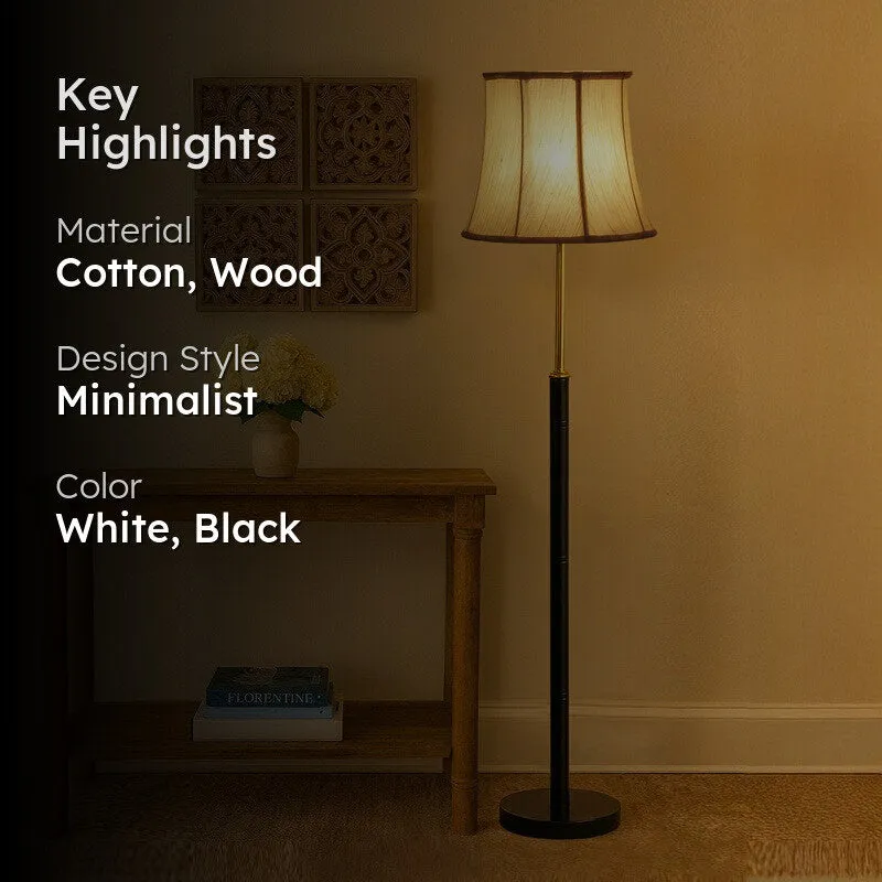 Modern Arc Wooden Floor Lamp - White - 2
