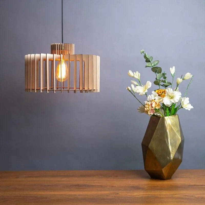 Kokoa Wooden Ceiling Lamp with Metal Base media 1