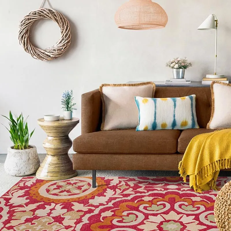 Paladin Hand Tufted Ethnic Wool & Nylon Carpet - Pink media 8