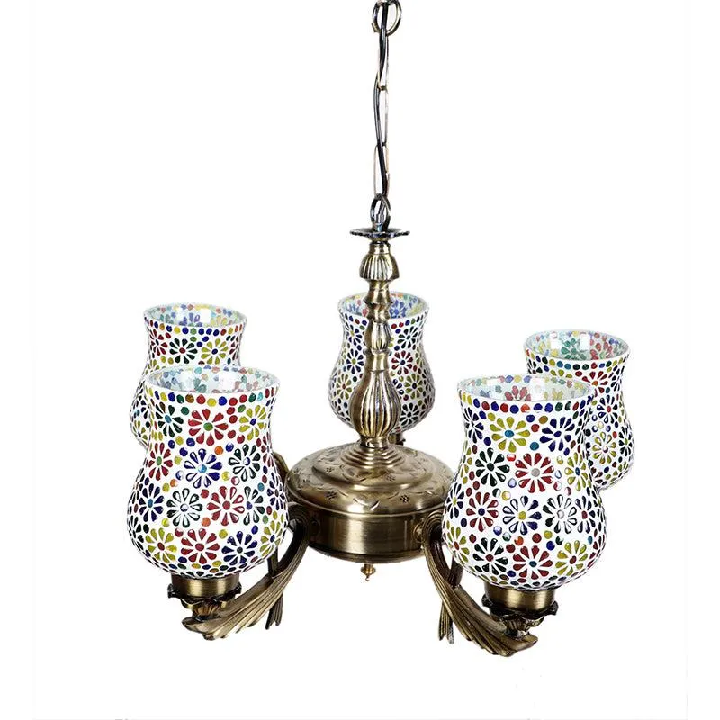Ervo Vistara Mosaic Golden Antique Ceiling Lamp media 3