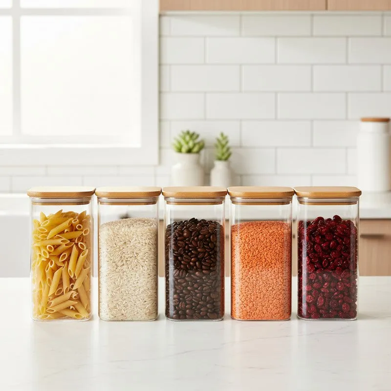Jarya Glass Jar (1000 mL Each) - Set Of Five - 3