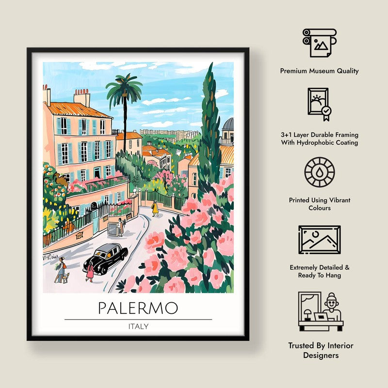 Vintage Palermo Framed Canvas Wall Painting media 8