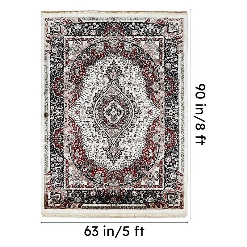 Noorza Art Silk Carpet - Maroon media 9