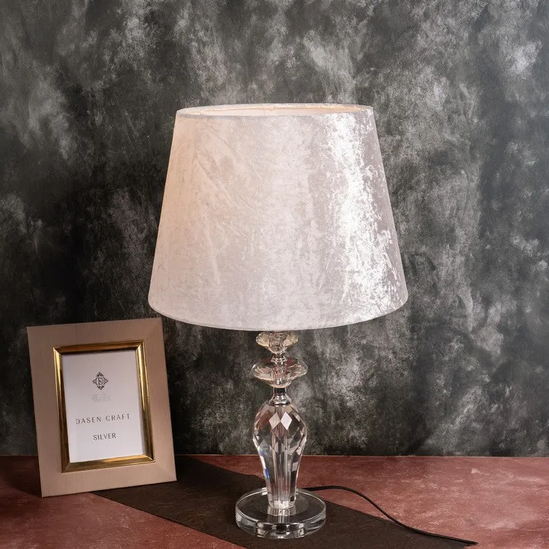 AarviDecor Harlow Decorative Fabric Table Lamp - Silver media 6