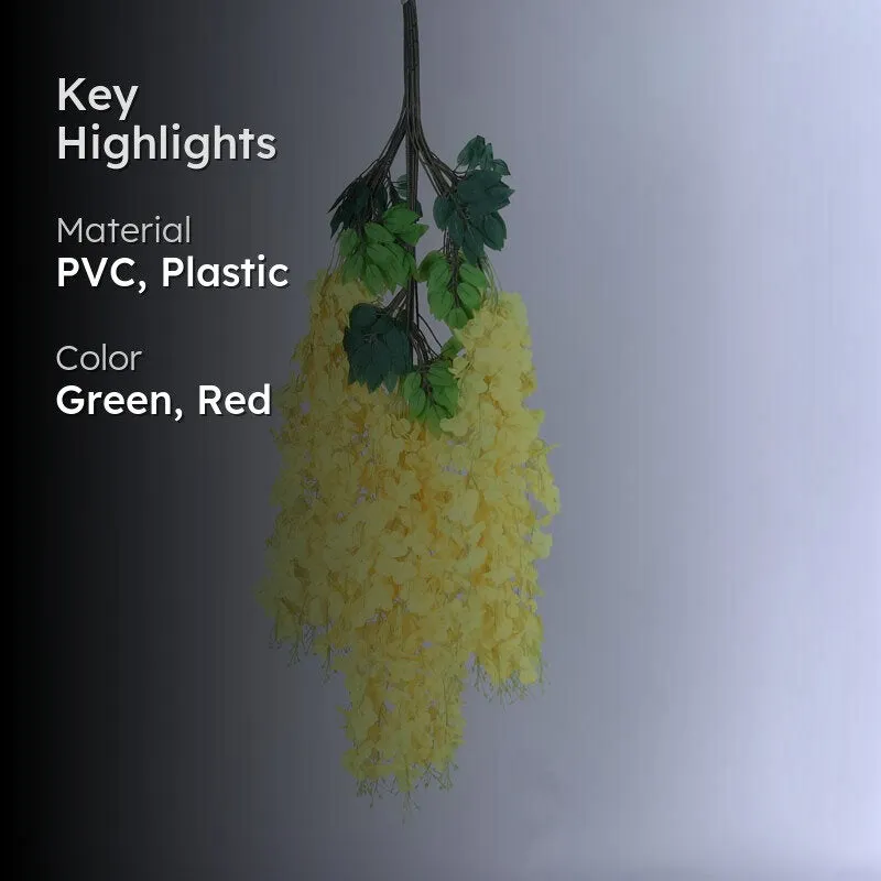 Faux Lush Wisteria Plant - Yellow - 3.3 Feet media 2