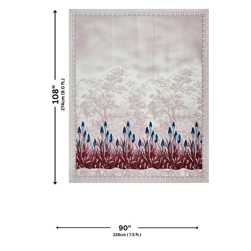 Doodle Dreams Floral Cotton Bedsheet (Maroon) - 140 TC media 6