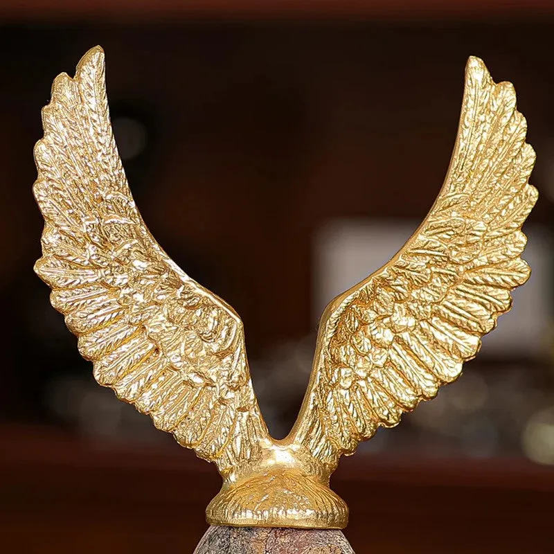 WingedAura Metal & Marble Showpiece media 6
