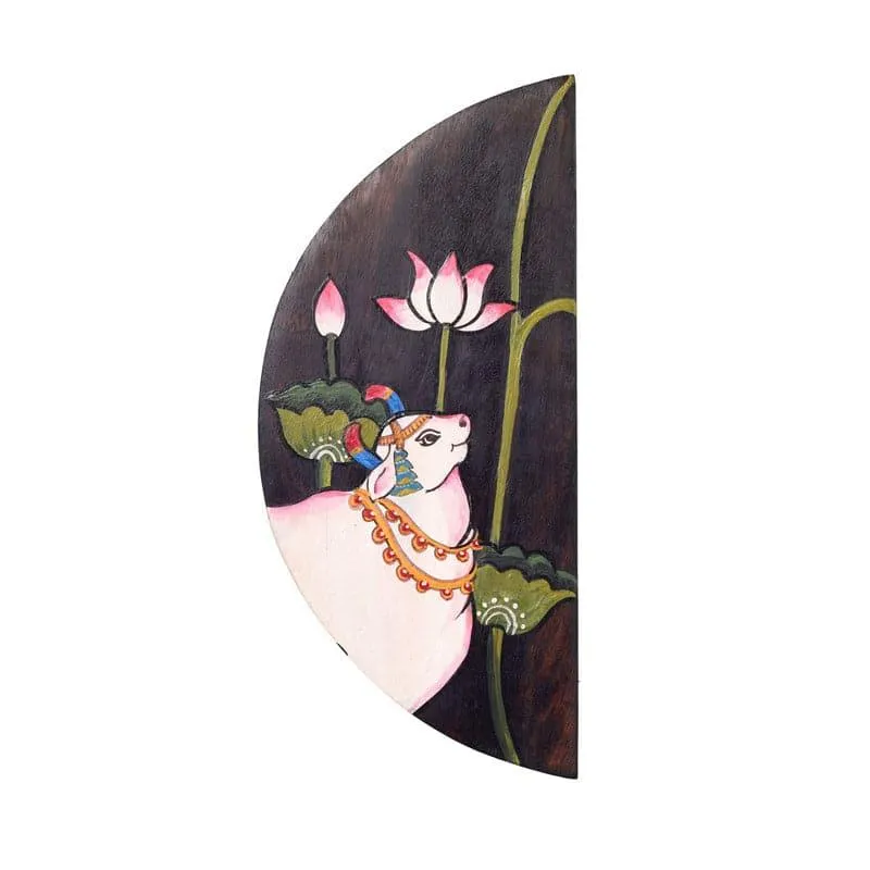 Pichhwai Nandi Wooden Wall Accent - Set Of Two media 5