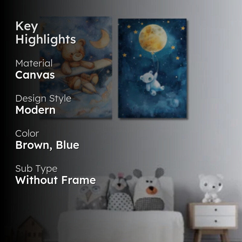 Astro Teddy Wall Art - Set Of Two media 2