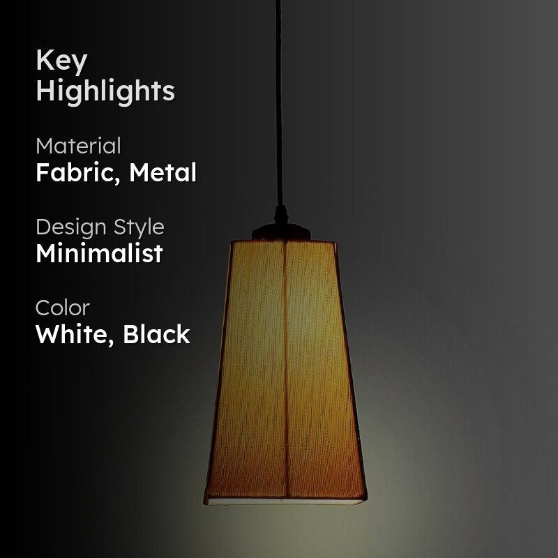WarmGlow Trapeze  Fabric Ceiling Lamp - White media 2