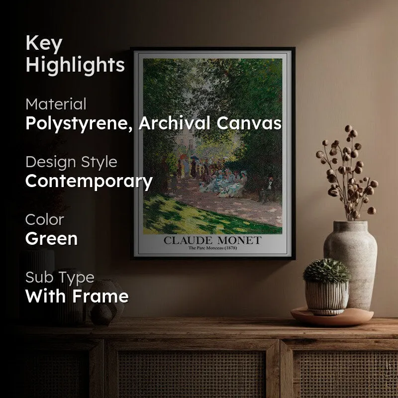 The Parc Monceau Archival Canvas Wall Painting - Black Frame media 2