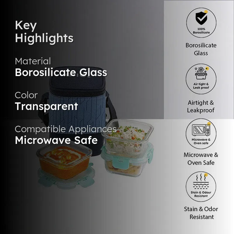 Jonas Lunchbox With Square Circuit Bag (310 ML) - Set Of Three media 2