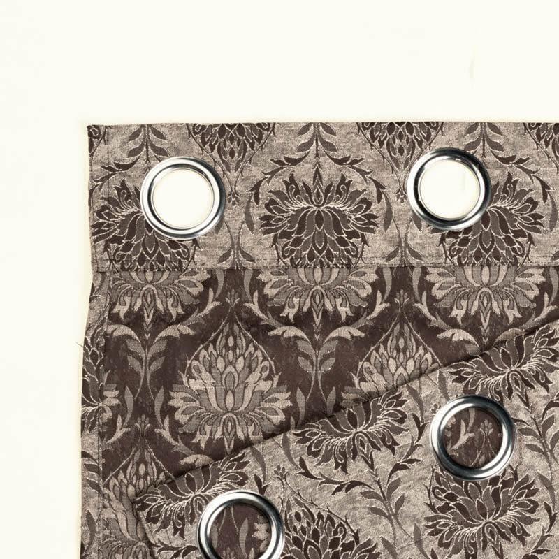 European Baroque Floral Single Curtain (Brown) media 5