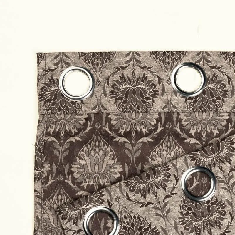 European Baroque Floral Single Curtain (Brown) media 5
