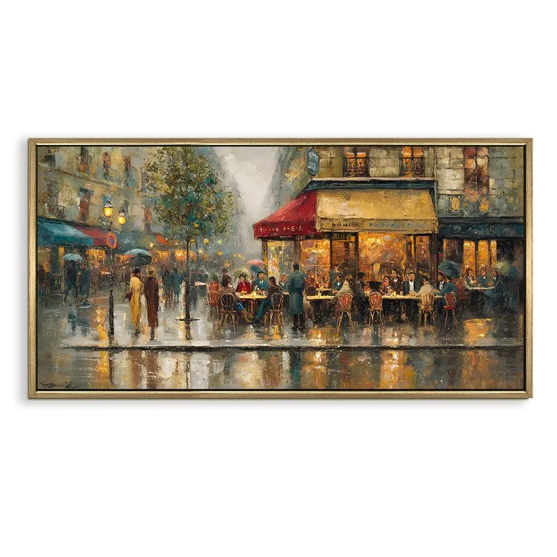 Painted Rain Canvas Wall Painting With Frame media 3