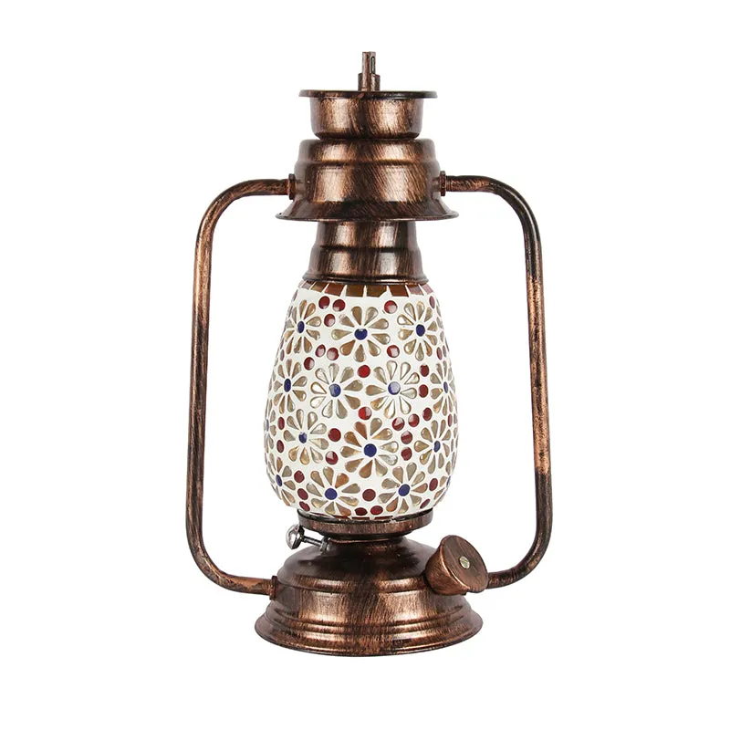Admya Mosaic Lantern Iron Table Lamp - Multicolor media 4