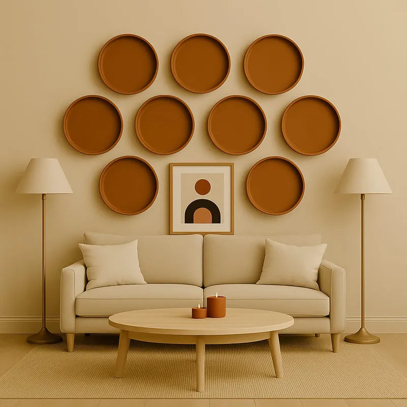 Terrya Handcrafted Terracotta Wall Plate - Set Of Nine media 5