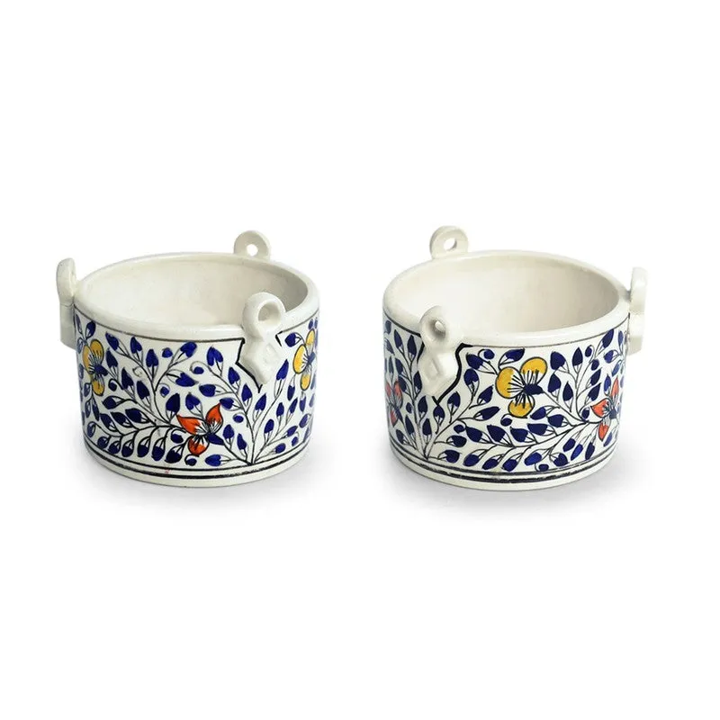 Bloom Vines Handpainted Planter - Set Of Two media 3