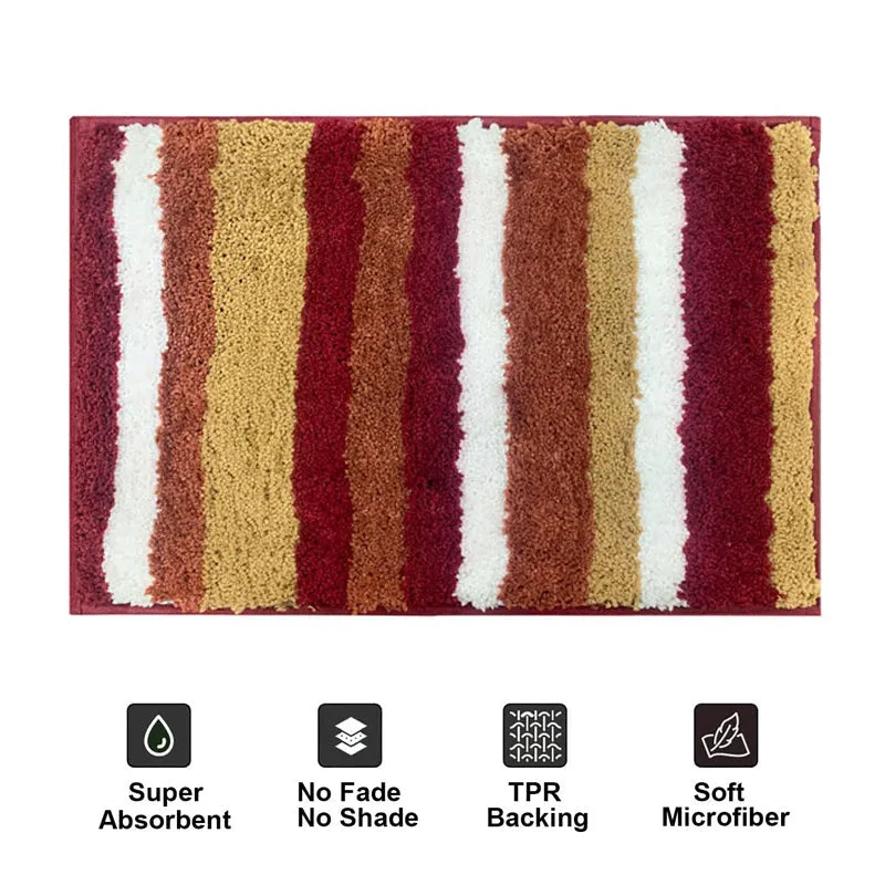 Stripe Luxe Bath Mat - Cinnamon Brown media 6