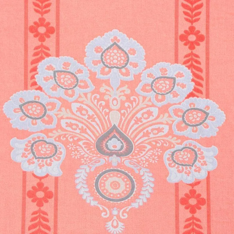 Vidushi Printed Cotton Bedsheet (Peach) - 200 TC media 4