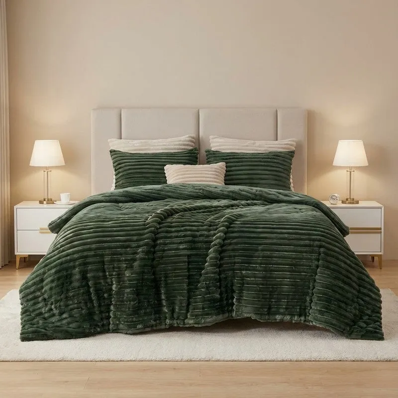 Pure Drape Comfort (Green) Bedding Set - Four Piece Set media 1